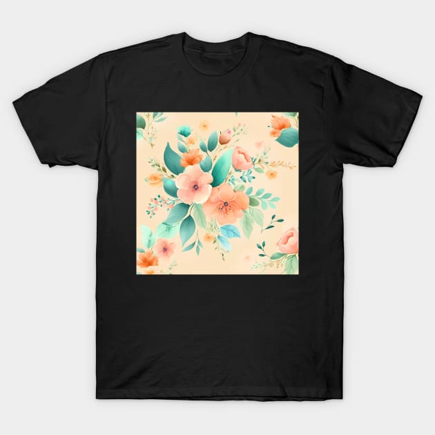 Delicate Watercolor Flowers T-Shirt by thatmacko